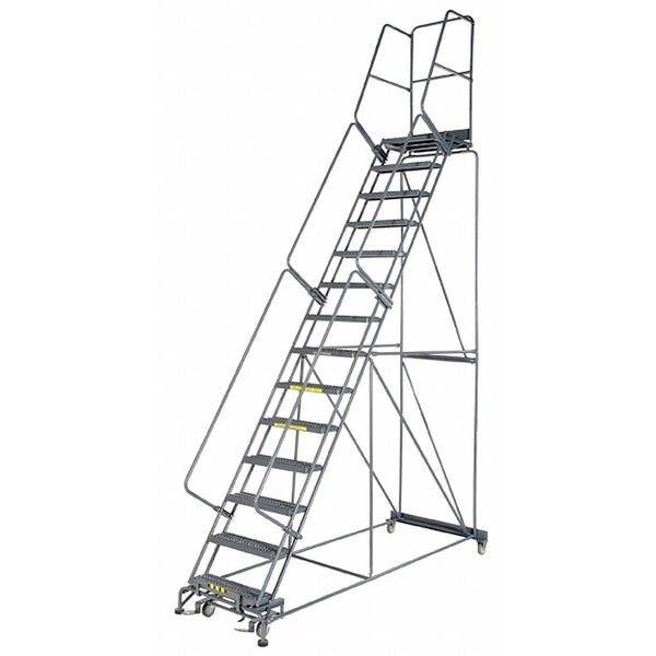186" H Steel Rolling Ladder, 14 Steps, 450 lb. Load Capacity