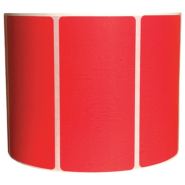 Barcode Printer Label, Red, Labels/Roll: 3000