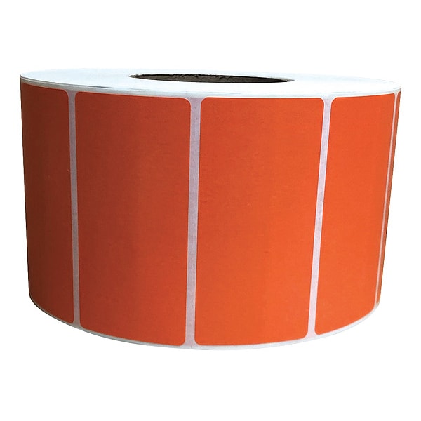 Barcode Printer Label, Orange, Labels/Roll: 3000