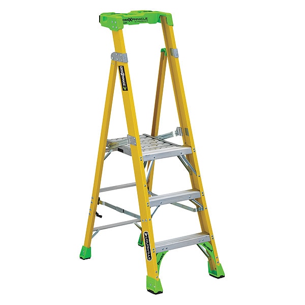6 ft 2 in Fiberglass Platform Stepladder, 375 lb Capacity