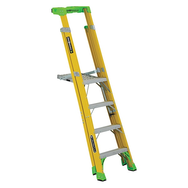 7 ft 0.25 ft Fiberglass Platform Stepladder, 375 lb Capacity