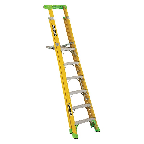 9 ft 0.25 ft Fiberglass Platform Stepladder, 375 lb Capacity