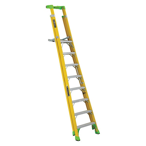 11 ft 0.25 ft Fiberglass Platform Stepladder, 375 lb Capacity