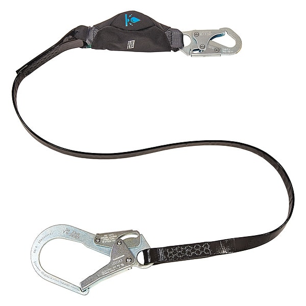 V-SERIES(TM) Anti-Corrosion Shock-Absorbing Lanyard, Snap Hook, Aluminum, 1 Leg(s)