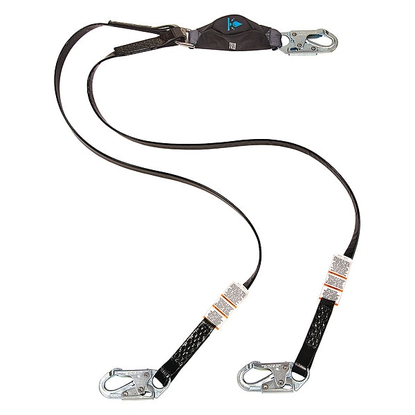 V-SERIES(TM) Anti-Corrosion Shock-Absorbing Lanyard, Snap Hook, Aluminum, 2 Leg(s)