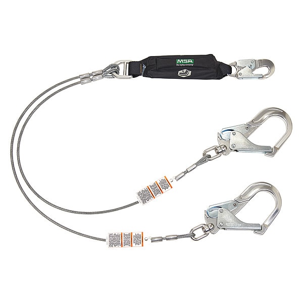 V-SERIES(TM) Leading Edge Shock-Absorbing Lanyard, Snap Hook, Aluminum, 2 Leg(s)