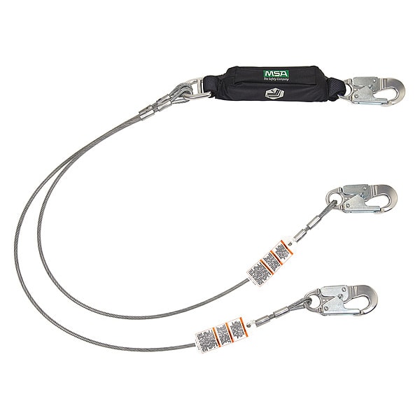 V-SERIES(TM) Leading Edge Shock-Absorbing Lanyard, Snap Hook, Aluminum, 2 Leg(s)