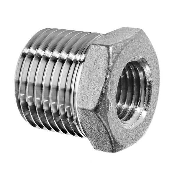 Hex Bushing, Aluminum, 1 1/4 x 3/4 in
