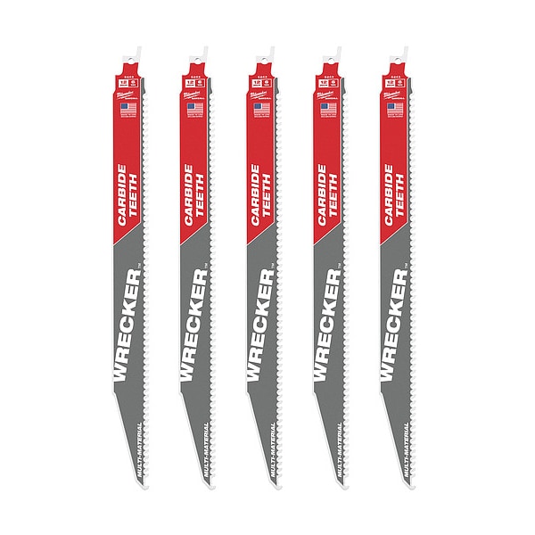 12 in. 6 TPI SAWZALL THE WRECKER with CARBIDE TEETH Multi-Material Reciprocating Saw Blade (5 pk)