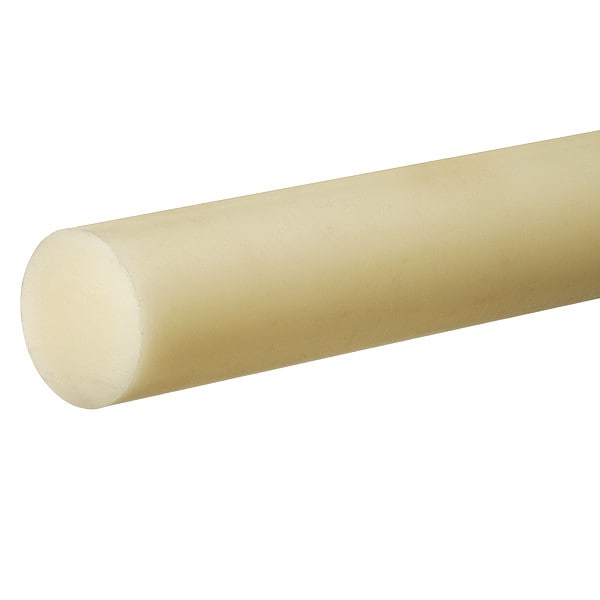 Off-White PTFE PTFE Rod 1 ft L, 1 1/2 in Dia.