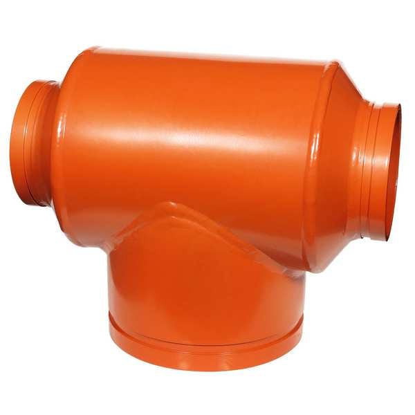 Reducing Tee, 4" x 4" x 2", Iron, 1000 psi