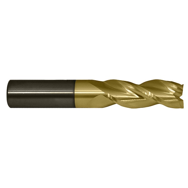 3-Flute Carbide Crn Rad Single End HP End Mill for Alum CTD CEM-AM3-ZN ZrN 1/2x1/2x1-1/4x3x0.015CR