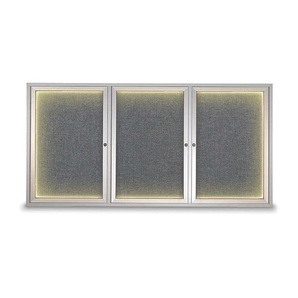 Corkboard, Med Grey/Satin, 72" x 36"