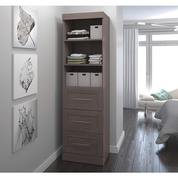 Drawer Set, Storage, 3 Draw, Bark Gray, 25"