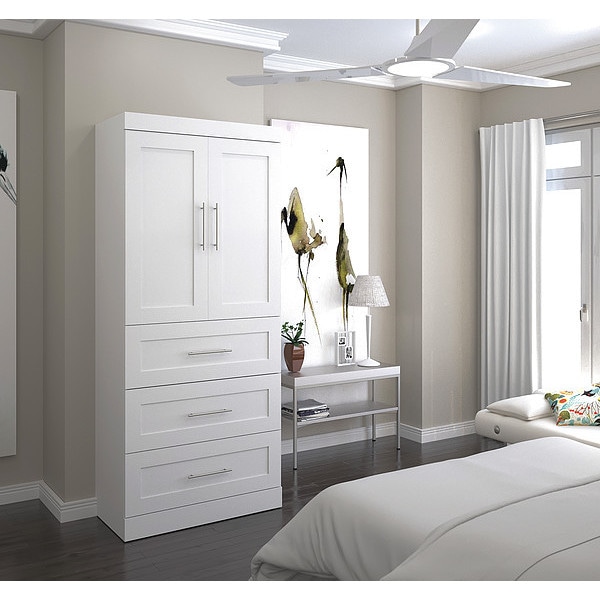 Storage Unit, w/3 Drawer Set, Door, Wht, 36"
