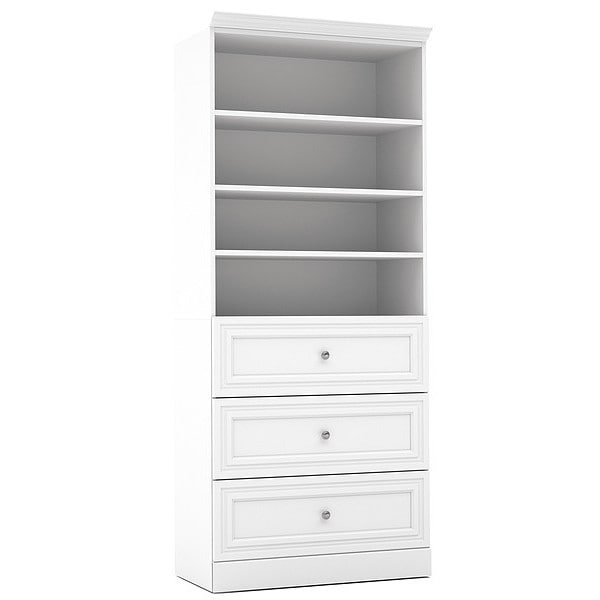Storage Unit, w/3 Drawer Set, White, 36"