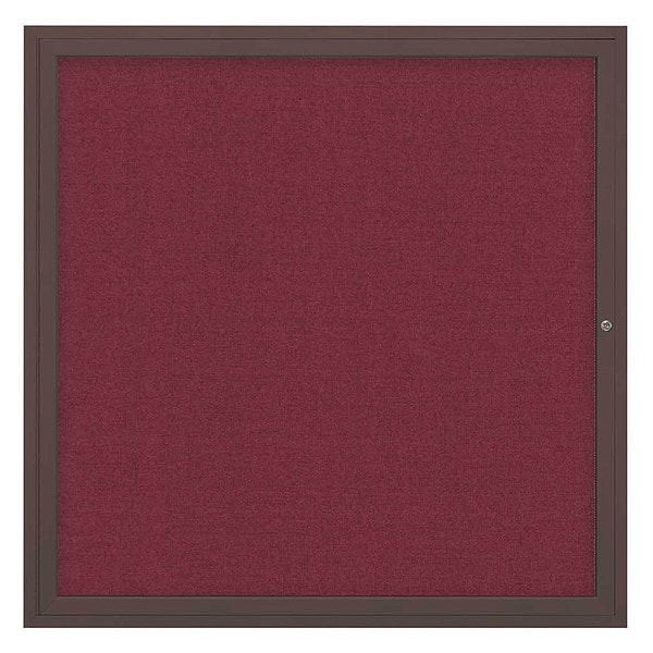 Corkboard, 48"x48", Deep Burgundy/Bronze