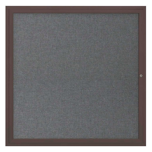 Corkboard, 48"x48", Medium Grey/Bronze