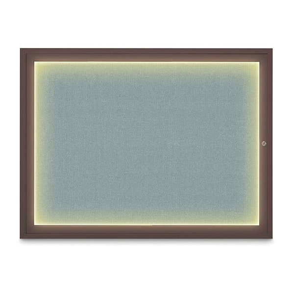 Corkboard, 48"x36", Cloud/Bronze