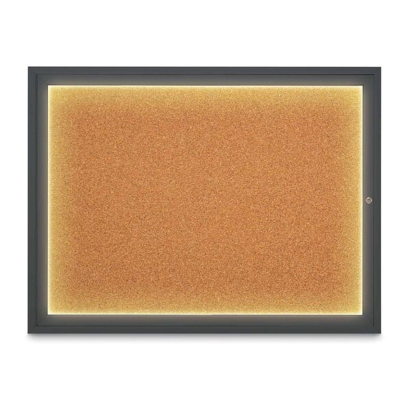 Corkboard, 48"x36", Cork/Black