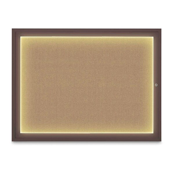 Corkboard, 48"x36", Buff/Bronze