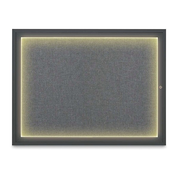 Corkboard, 48"x36", Medium Grey/Black