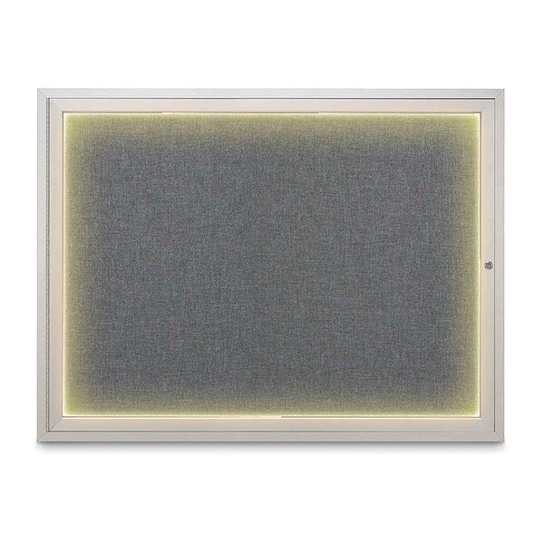 Corkboard, 48"x36", Medium Grey/Satin