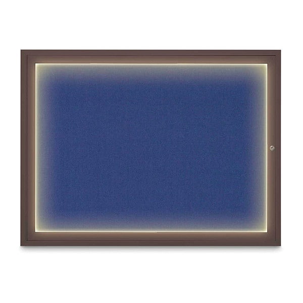 Corkboard, 48"x36", Cobalt Accent/Bronze