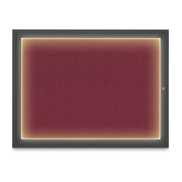 Corkboard, 48"x36", Deep Burgundy/Black