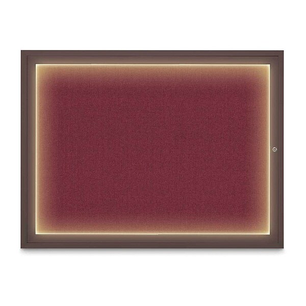 Corkboard, 48"x36", Deep Burgundy/Bronze