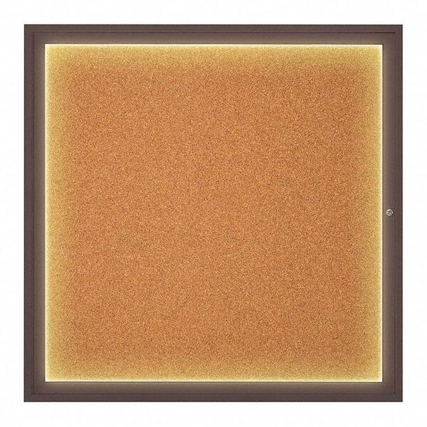 Corkboard, 48"x48", Cork/Bronze