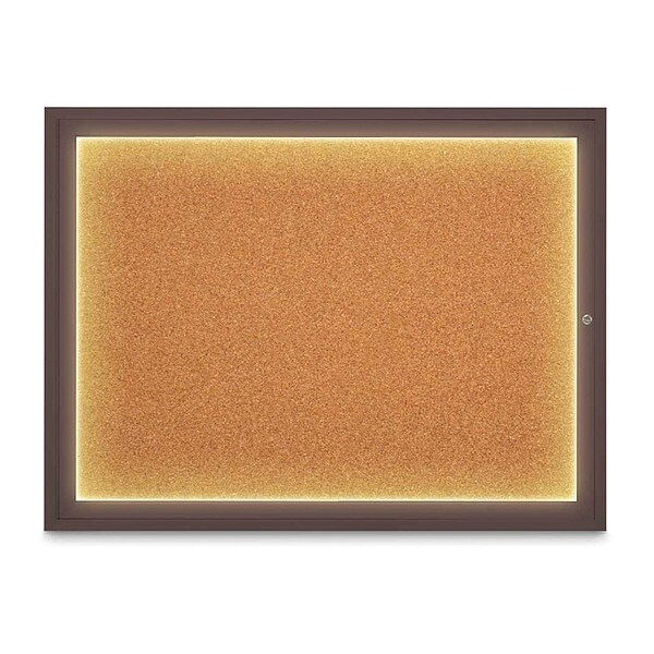 Corkboard, 48"x36", Cork/Bronze