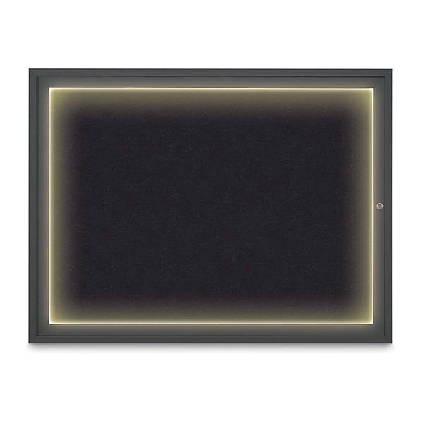 Corkboard, 48"x36", Rubber/Black