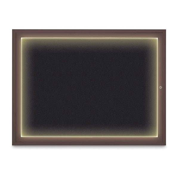 Corkboard, 48"x36", Rubber/Bronze