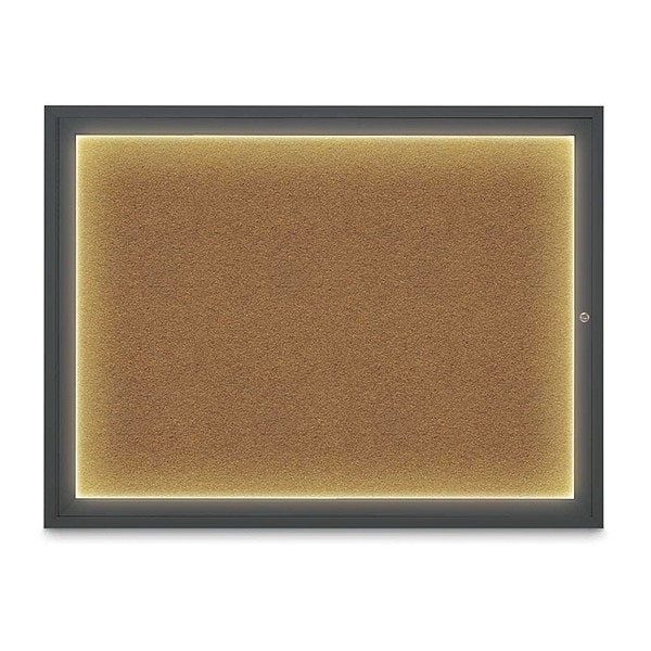 Corkboard, 48"x36", Synthetic Cork/Black