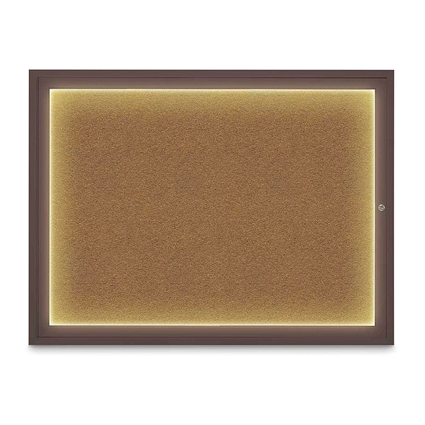 Corkboard, 48"x36", Synthetic Cork/Bronze