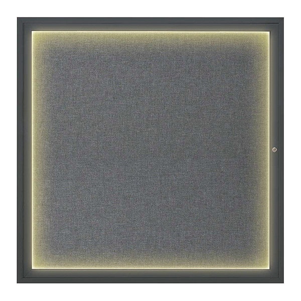 Corkboard, 48"x48", Medium Grey/Black