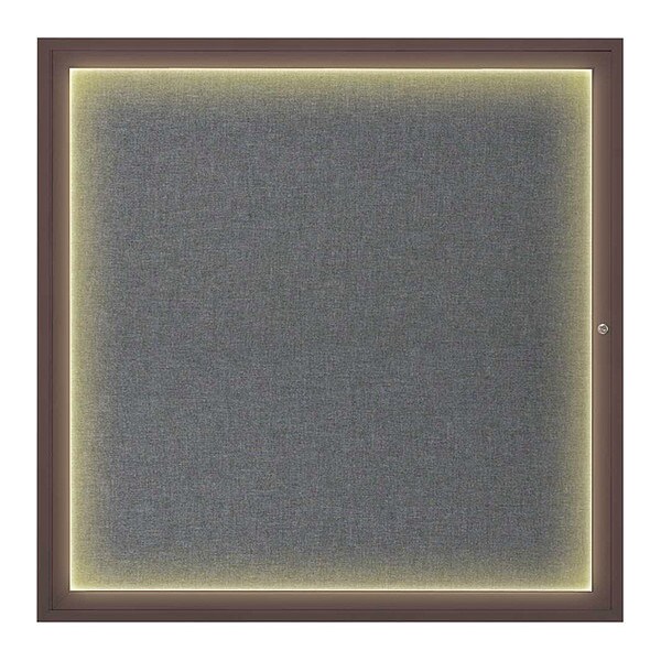 Corkboard, 48"x48", Medium Grey/Bronze