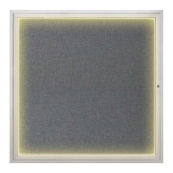Corkboard, 48"x48", Medium Grey/Satin