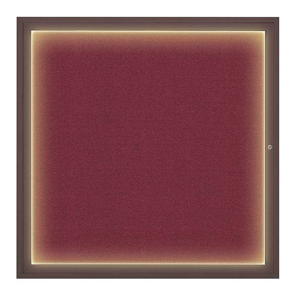 Corkboard, 48"x48", Deep Burgundy/Bronze