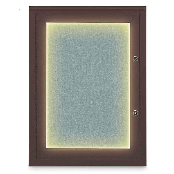 Corkboard, 18"x24", Cloud/Bronze