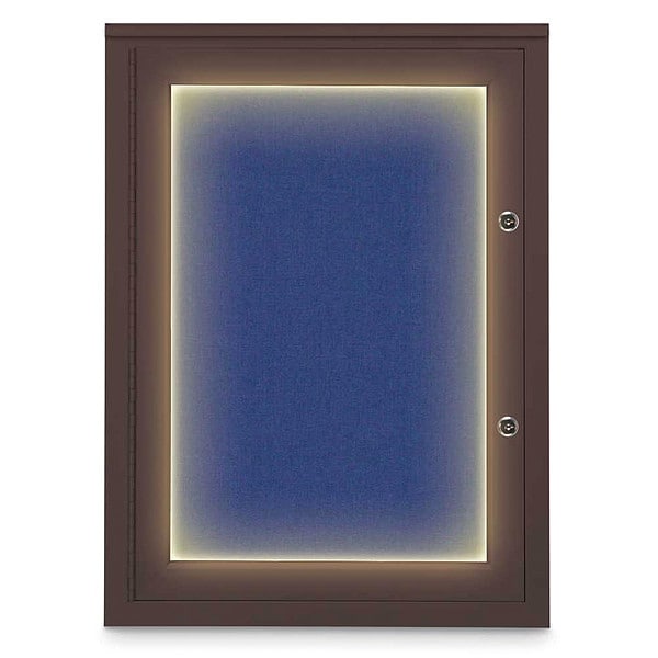 Corkboard, 18"x24", Cobalt Accent/Bronze
