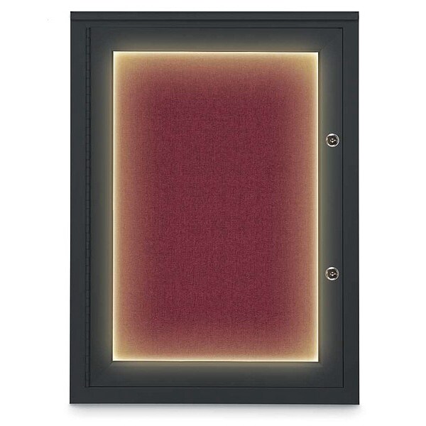 Corkboard, 18"x24", Deep Burgundy/Black
