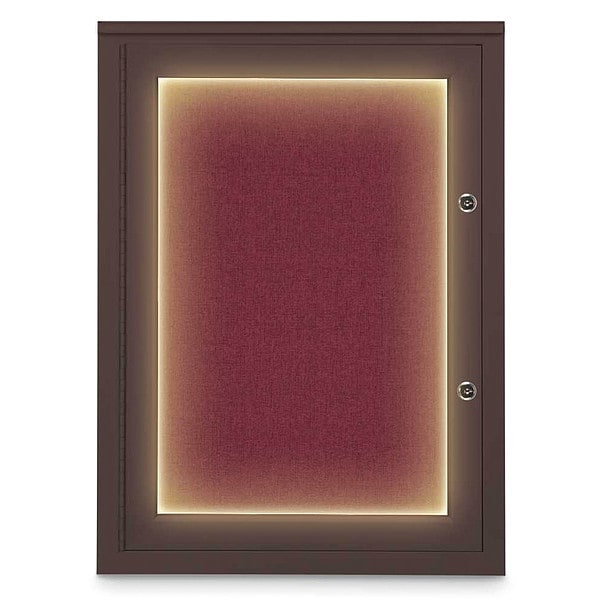 Corkboard, 18"x24", Deep Burgundy/Bronze