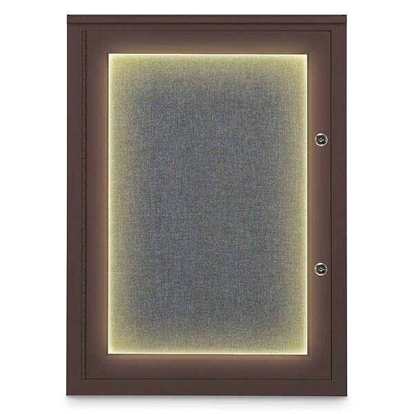 Corkboard, 18"x24", Medium Grey/Bronze