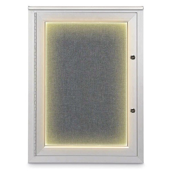 Corkboard, 18"x24", Medium Grey/Satin