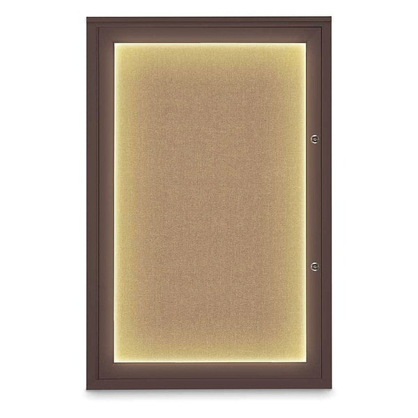 Corkboard, 24"x36", Buff/Bronze