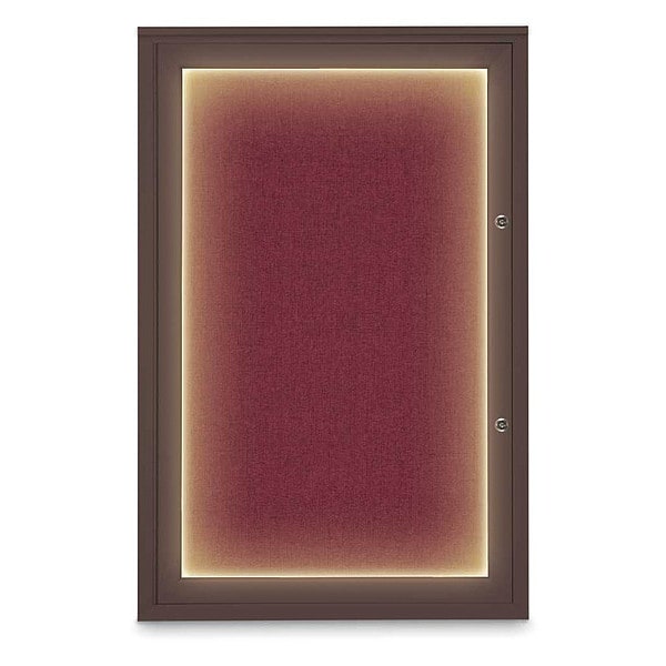 Corkboard, 24"x36", Deep Burgundy/Bronze