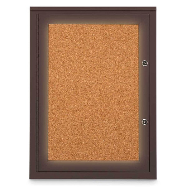 Corkboard, 18"x24", Cork/Bronze