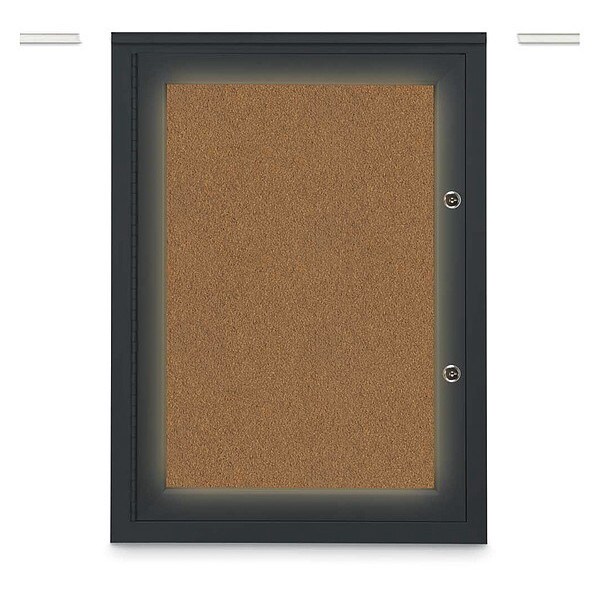 Corkboard, 18"x24", Synthetic Cork/Black